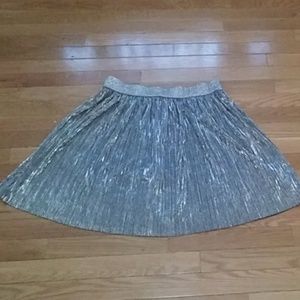 H&M Metalic Silver Skirt with Glitter Waistband